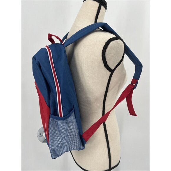 Wonder Nation Blue/Red Backpack Padded Adjustable Straps Net Pockets On Side NWT - Picture 2 of 7